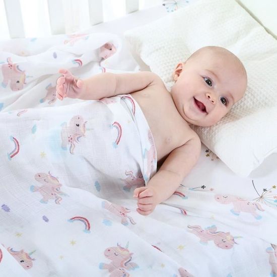 Lebze Couverture D Emmaillotage Pour Bebe Design De Licorne Maxi Lange 1x1 Cm Couverture Emmaillotage Pour Fille Et Garco Cdiscount Puericulture Eveil Bebe