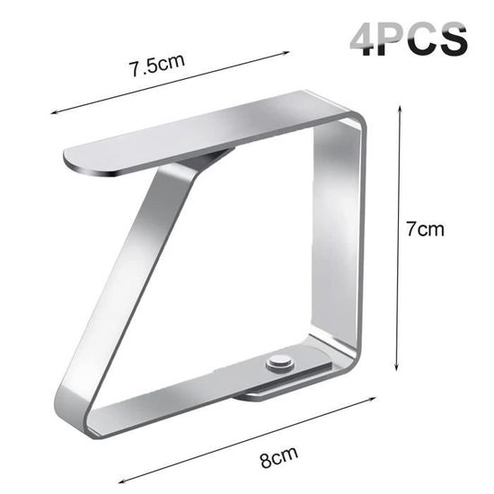 4 Pièces Pinces Nappe Inoxydable - Clips Anti-Glissant Pour Table Extérieure Et Intérieure