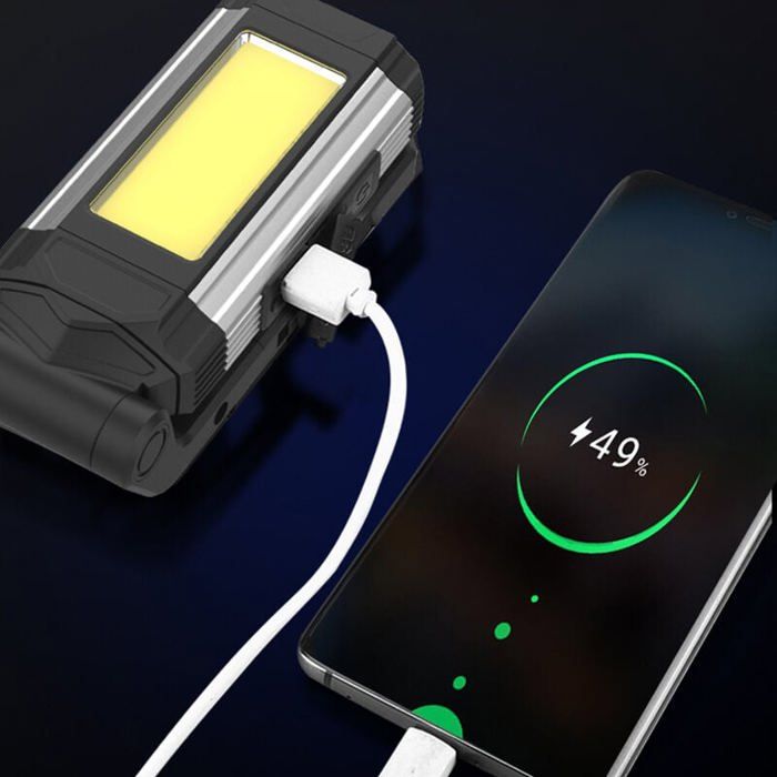 Lampe De Travail LED SPORWAY – Rechargeable, Baladeuse D'atelier Puissante – Noir