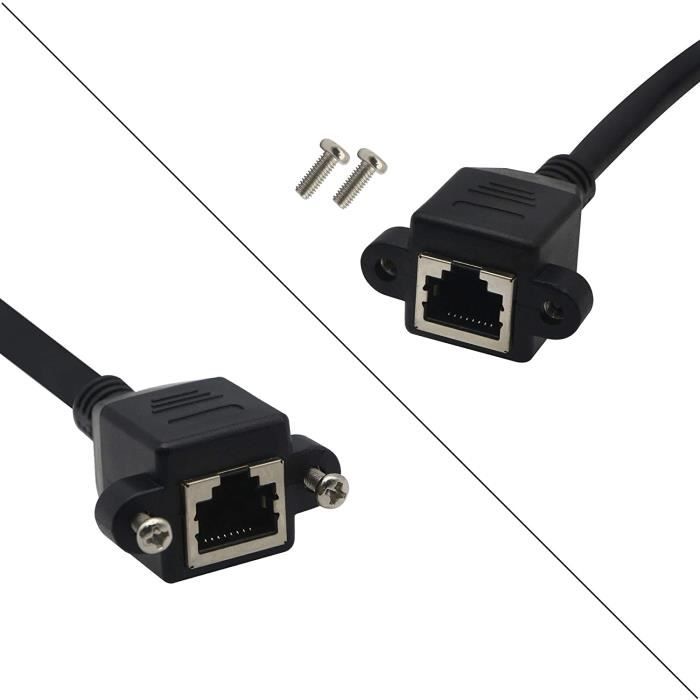 Câble d'extension Ethernet, RJ45 mâle vers femelle à vis sur