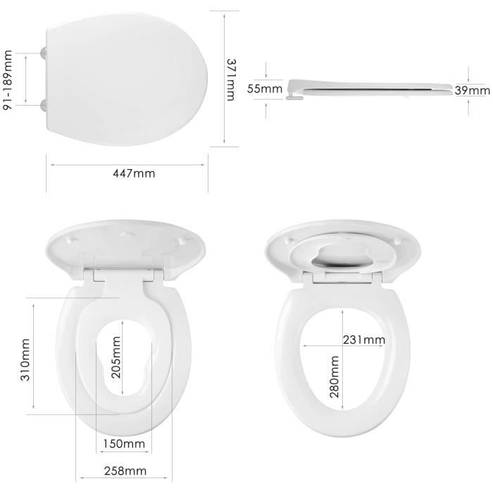 HOMFA Lunette de Toilette Aminolac Ecologique avec Frein de Chute Abattant Wc Siege Enfant Amovible Magnetique Reduction du Bruit Cu Cdiscount Bricolage