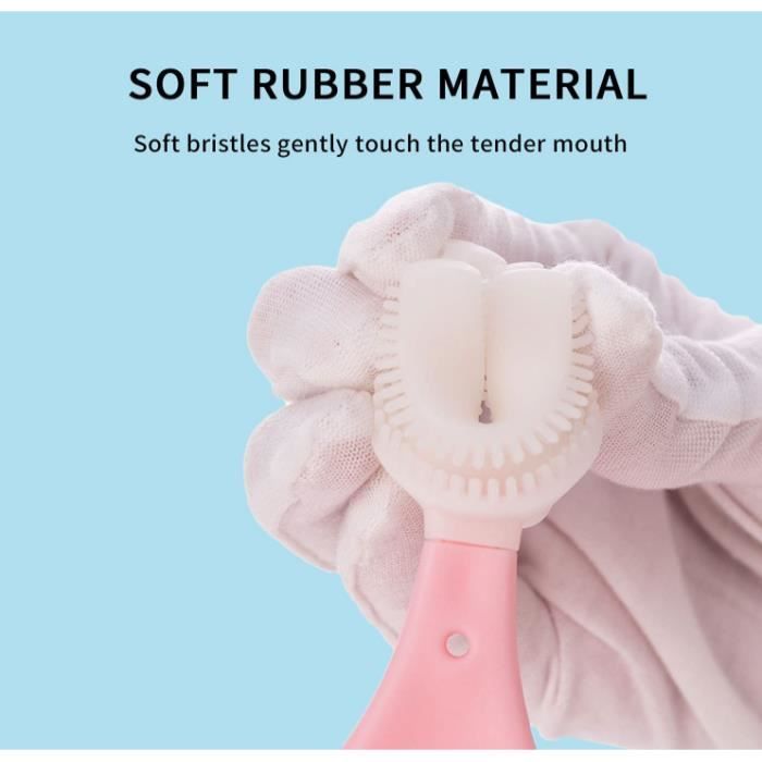Brosse à Dents En U Pour Enfants - Forme Originale Pour Nettoyer Toute La Bouche En Une Fois, Pratique Et Ludique