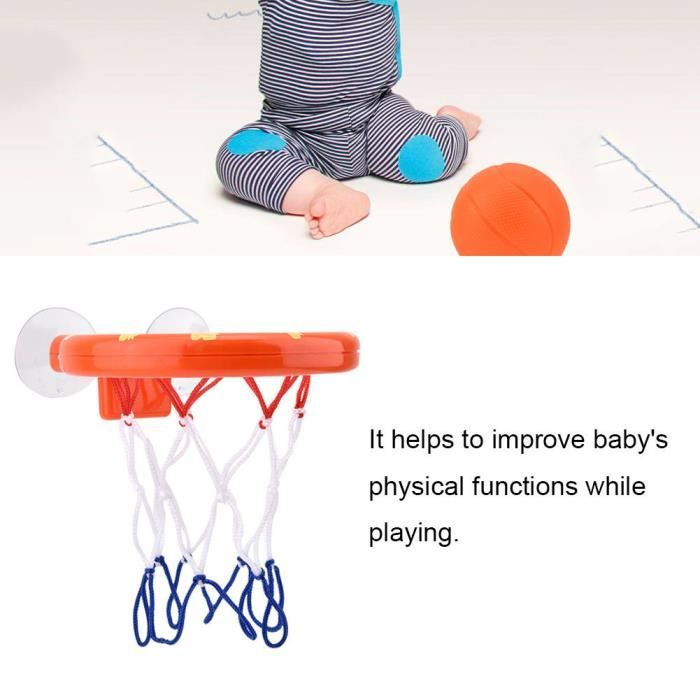 Jouet de bain - DUOKON - Panier de basket - 1 panier + 3 balles - Orange - Pour enfants de 6 mois à 12 ans - Puériculture & Eveil bébé
