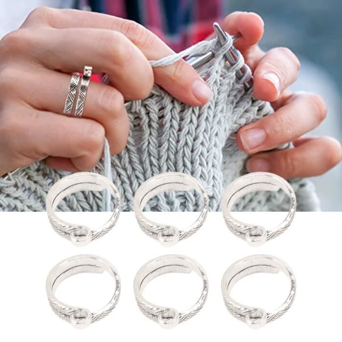 Tbest anneau de boucle de tricot 6 pièces anneaux de Crochet en métal fil  Guide de fil porte-doigt ouverture réglable anneau à - Cdiscount Beaux-Arts  et Loisirs créatifs