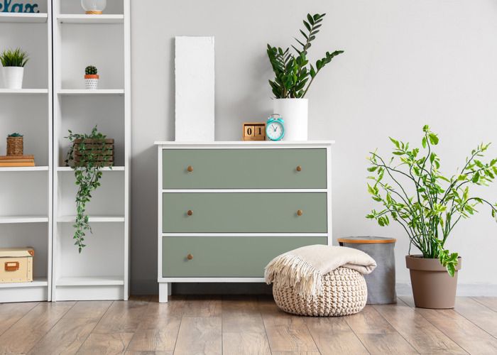 FunStick 44.5CM×9M Papier Peint Adhesif Mural Cuisine Vert et Bleu Vinyle Adhésif Meuble Motif Géométrique Imperméable Papier Adhesif pour Meuble Vert et Bleu Decoration Murale Cuisine Autocollant