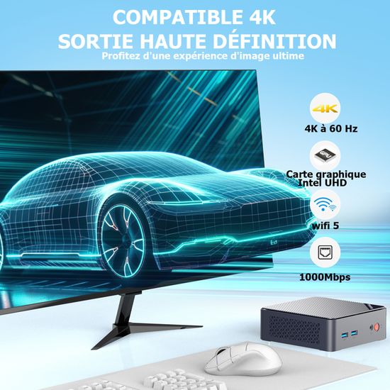 Mini PC AWOW AK10 Pro Win-11 Pro Gen12 - N100 Quad Core 3,40 GHz