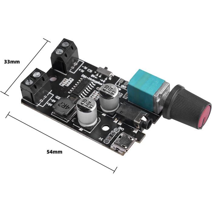 Zerone Module Amplificateur Puissance Numérique 20W 2.1 Stéréo Bluetooth 5.0 - Carte Haut-Parleur DIY Subwoofer