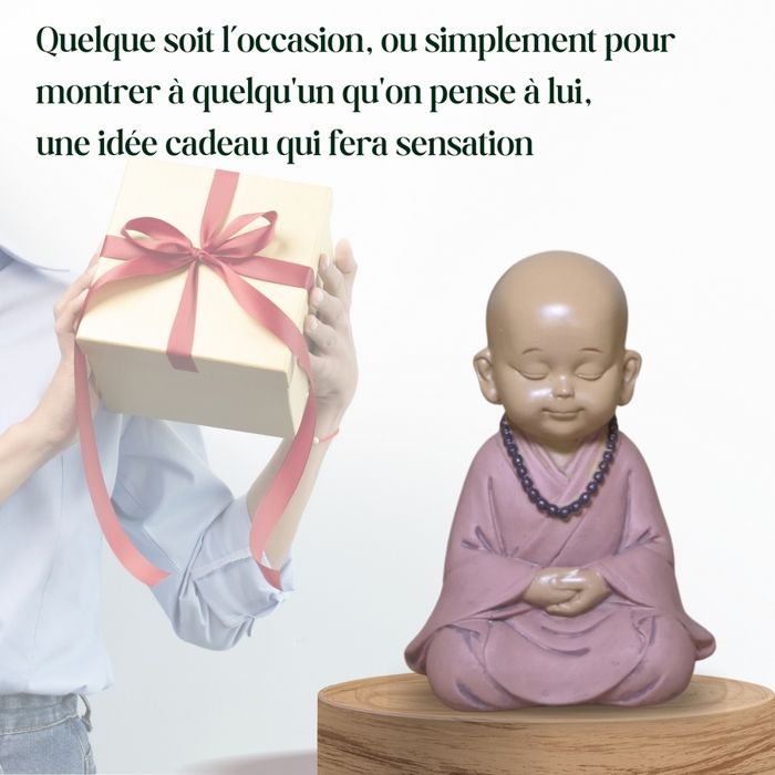 Statuette Bouddha Zen’Light 20 Cm Vert Marron – Décoration Feng Shui Porte-Bonheur Ambiance Relaxante Méditation