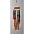 Carillon à vent peint Dauphins Bambou - Marron - 50cm-0