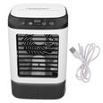 Mini Climatiseur Portable– 3-en-1 Refroidisseur d'Air avec Brumisation USB et LED – pour Bureau, Chambre et Camping – Blanc