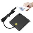 Dioche lecteur de carte d'identité Lecteur de carte à puce multifonction USB2.0 pour M2 / MS / Banque / ID / SIM / Mémoire /-0