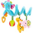 Jouets pour poussettes (éléphant bleu) - Jouet Enfant - Spirale d'Activités Bébé  - Jouets d'Éveil Puériculture - Garçon et Fille-0