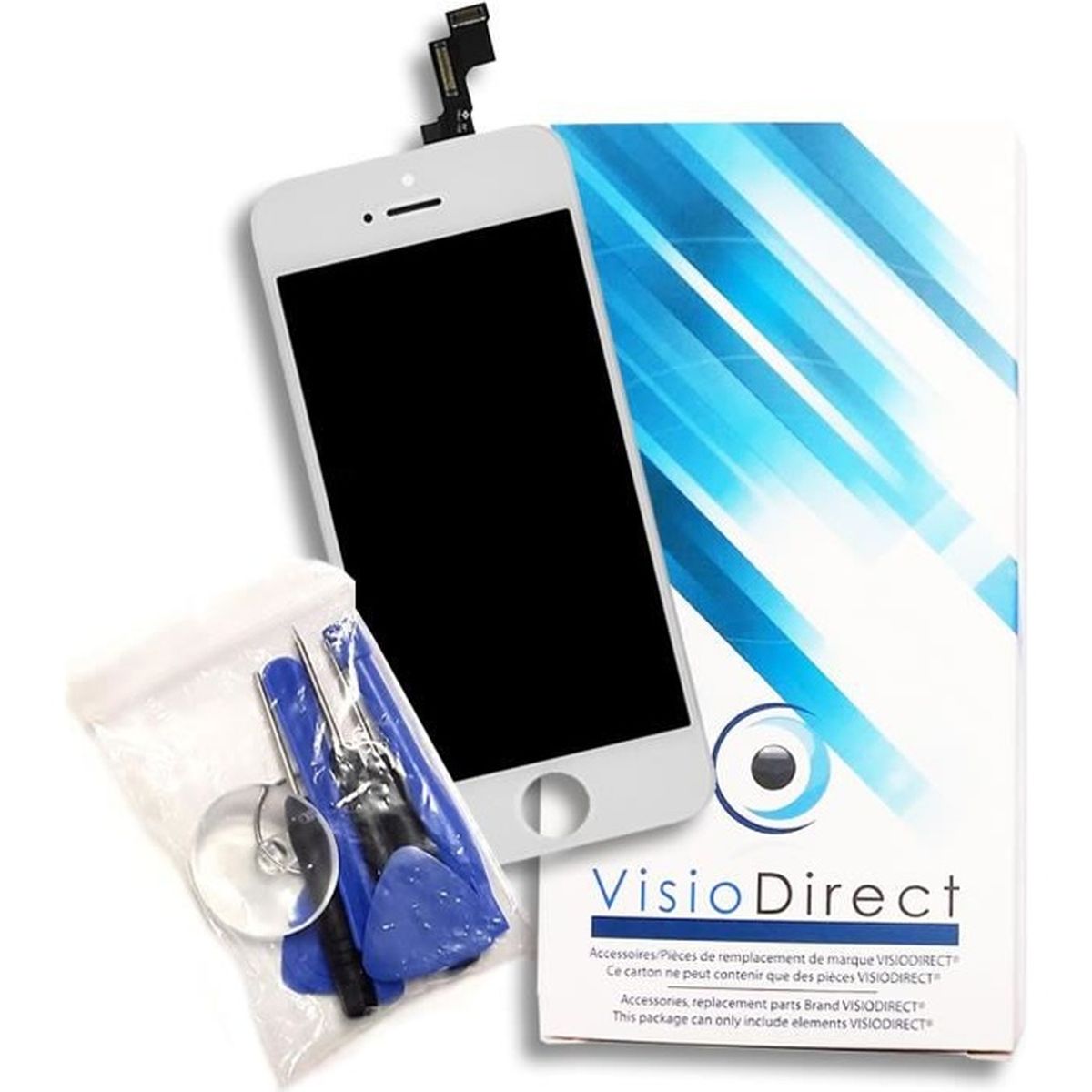Visiodirect Ecran Complet pour iPhone 6S Blanc vitre Tactile ecran LCD sur Chassis Outils 