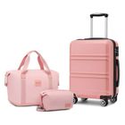 Kono Set de 4 Valises de Voyage 51cm Rigide Cabine & Portable Vanity Case + Pliable Sac de Voyage pour Trousse de Maquillage,Nue
