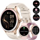 WENZYLIQUOX Montre Connectée Femme pour iPhone/Samsung/Android,1.27"100+modes sportifs/Fonction Féminine/Fréquence Cardiaque/SpO2