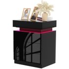 LDSZXNE Tables de chevet à 3 tiroirs et rangement sur le dessus,Tables de Nuit Armoire avec lumière LED-Noir