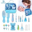 DONFANLIA Trousse de Soin Bébé, 20 pièces Professionnel Trousse de Toilette Bebe Garcon Fille pour les Voyages et la Maison Bleu