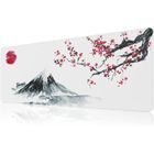 Lylm Tapis De Souris Blanc étendu XXL Sous-Mains En Fleurs De Cerisier Japonais Tapis De Souris