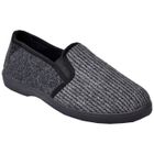 Charentaises homme OZABI - Modèle 24K88R5 - Feutrine confortable - Semelle intérieure molletonnée - Anthracite