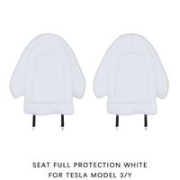 Blanc 2 pièces pour 3 ans - Pour Tesla modèle 3 Y cuir siège arrière coup de pied protecteurs tapis de coup d