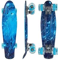 Skateboard Complet Mini Retro - Skateboards Complet Mini Retro - 22 Pouces - Roues Lumineuses colorées - Bleu