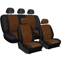 Housses de siège universelles deux-colorés d'Eco-cuir - marron noir