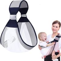 Écharpe de portage pour bébé, serviette de portage respirante, porte-bébé réglable avec bretelles épaisses(ceinture en maille