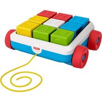 Fisher-Price Mon wagon cubes a tirer, jouet bebe pour encourager l'enfant a marcher, apprentissage des formes et chiffres, de
