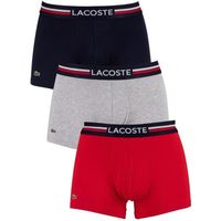 LACOSTE Pack de 3 boxers Rouge/Gris/Bleu Marine - Homme