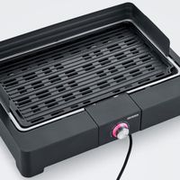 SEVERIN - PG8567 - Barbecue de table électrique, 2 200 W, grille en fonte d'aluminium, bac à eau réducteur de fumée et d'odeurs, Noi