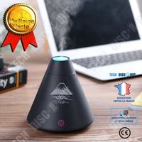 TD® Mini Humidificateur Conique à ultrason USB LED- Purificateur d'air - Diffuseur Lumineux d'arôme huile essentielle Parfum noir