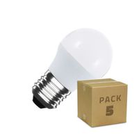 TECHBREY Pack Ampoules LED E27 G45 5W (5 Un) 84xØ45 mm No Flicker Blanc Chaud 2800K - 3200K 180º