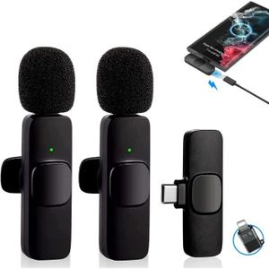 MICROPHONE Microphone, micro cravate pour smartphone, mini microphone Plug & Play, microphone cravate sans fil pour YouTube-Facebook.[Z1835]
