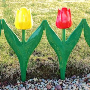 BORDURE Décor bordure forme tulipe lot de 12 Multicolore