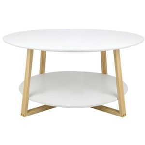 Table D Appoint Ronde Chevet 2 Niveaux Table D Appoint Contemporaine Bois Salon Blanc Achat Vente Table Basse Table D Appoint Ronde Cheve Cdiscount