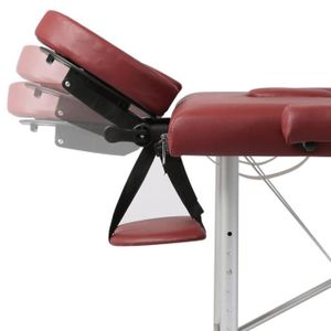 TABLE DE MASSAGE - TABLE DE SOIN BLL Table pliable de massage Rouge 2 zones avec cadre en aluminium 7029685810820