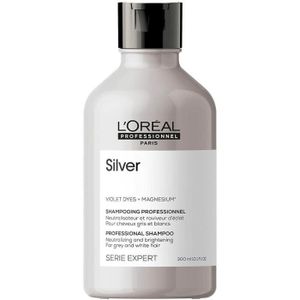 SHAMPOING L'Oréal Professionnel Shampoing Neutralisant, Cheveux Gris ou Blancs, Silver Serie Expert, 300 ml