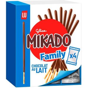 BISCUITS CHOCOLAT Mikado - 4 Sachets de Biscuit Mikado Chocolat Au Lait - Format Familial - (300g)
