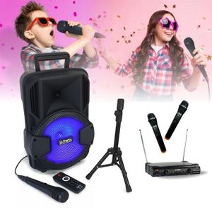 Party Light & Sound - Pack Enceinte Karaoke sur Batterie Bluetooth USB SD  Boost-KUBELED-BK - 2 Micros sans Fil - 1 Micro Filaire - Télécommande -  Enfant : : Instruments de musique et Sono