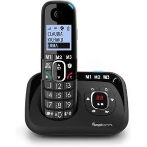 Téléphone fixe Amplicomms BigTel 1580, téléphone DECT sans Fil à 