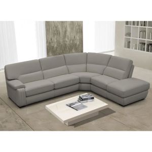 Canapé Dangle Rodez 100 Cuir De Buffle Gris Clair