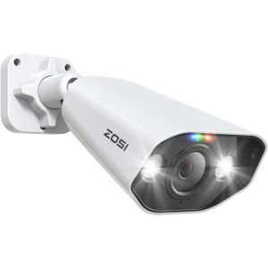 CAMÉRA IP ZOSI C182 5MP Caméra de Surveillance PoE, Caméra IP Extérieure avec Vision Nocturne Starlight, Audio Bidirectionnel, Détection IA