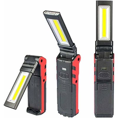 Lampe De Poche Rechargeable Magnétique - Double LED COB + Spot - Pivot 120° - USB - Pour Travail, Camping