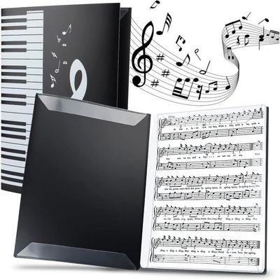 6 Pages Dossier de Rangeme+40 Pages Dossier de Musique Noir A4 Sonwaha  Porte Partition Chorale Partition de Piano Se Déplier Classeur pour  Partitions