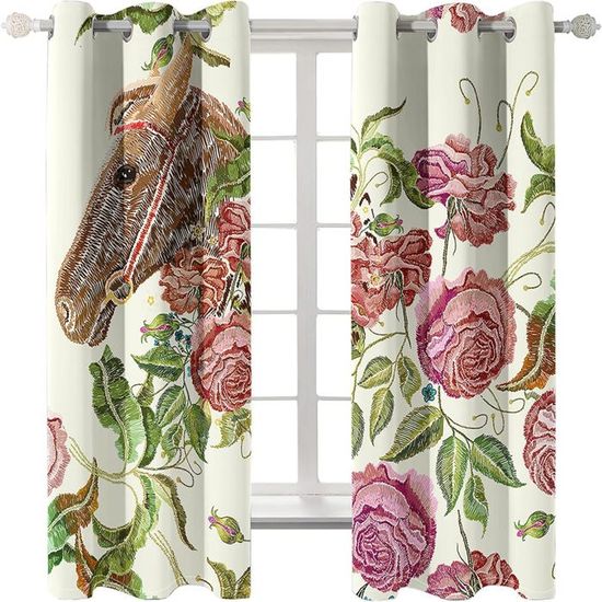 Rideaux Occultants Thermiques Motif Animaux Jungle - Lot De 2 (140x200 Cm), 100% Polyester, Oeillets, Pour Chambre Enfant, Salon - 10