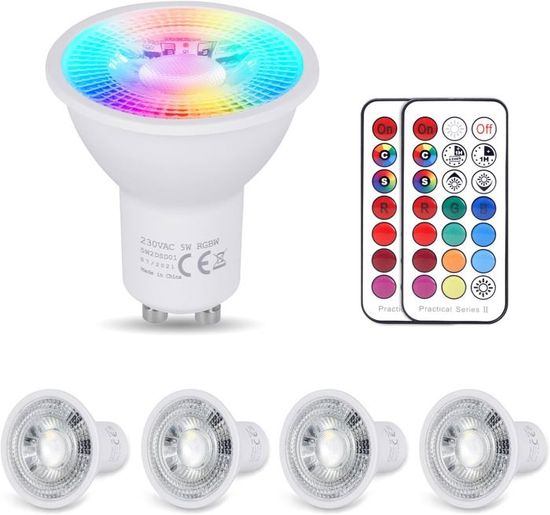 Pack De 4 Spots LED Encastrables Orientables 5W - Blanc Froid 6000K, 450 Lm, Angle 120°, Pour Plafond De Cuisine, Salon, Couloir