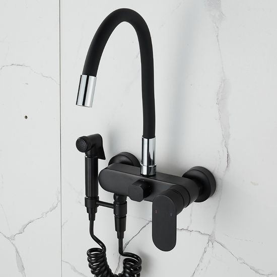 CECIPA - Robinet d'eau pour robinet de cuisine mural - Robinet d'eau mural rotatif à