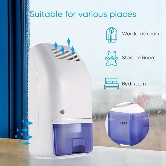 700ml Petit déshumidificateur d'air domestique absorbeur d'humidité portable ultra silencieux pour chambre à coucher -LAV