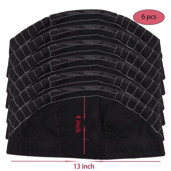 Lot De 10 Bonnets De Perruque En Nylon Noir - Filet à Cheveux Extensible - Pour Perruques, Coiffure, Sommeil