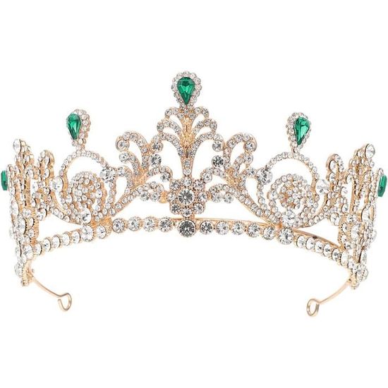 Couronne De Mariée Katutude - Diadème Cristal Strass - 13,5cm - Argent Avec Diamants
